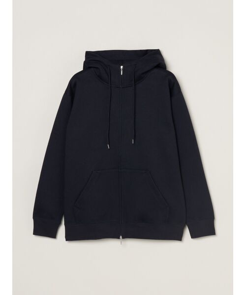 three dots / スリードッツ パーカー | Men's cardboard sweat zip hoody（dark navy）