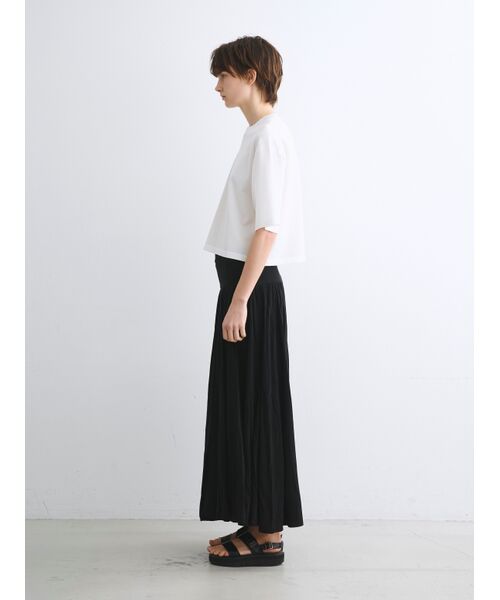 値下げスリードッツ three dots ロングスカート M ネイビー マキシ丈 jersey colette long skirt （スカート）｜three dots