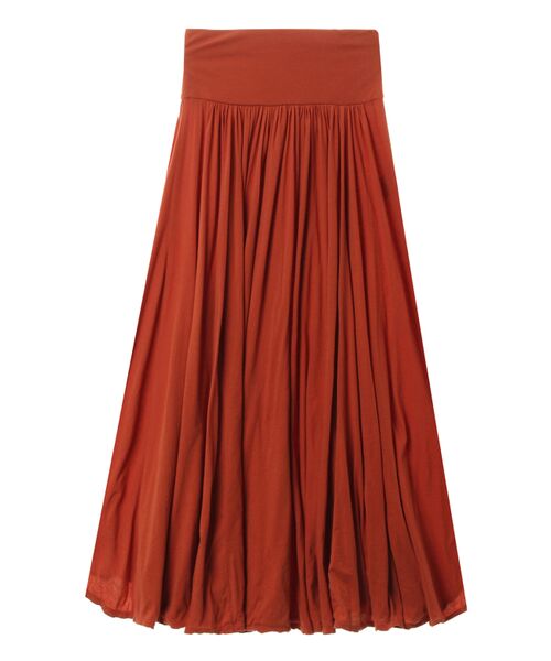 three dots / スリードッツ スカート | jersey colette long skirt(teracotta lip)