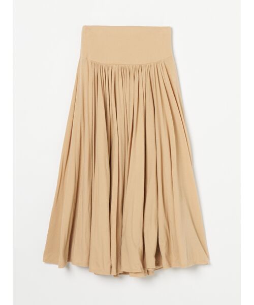 three dots / スリードッツ スカート | jersey colette long skirt(yellow ocher)