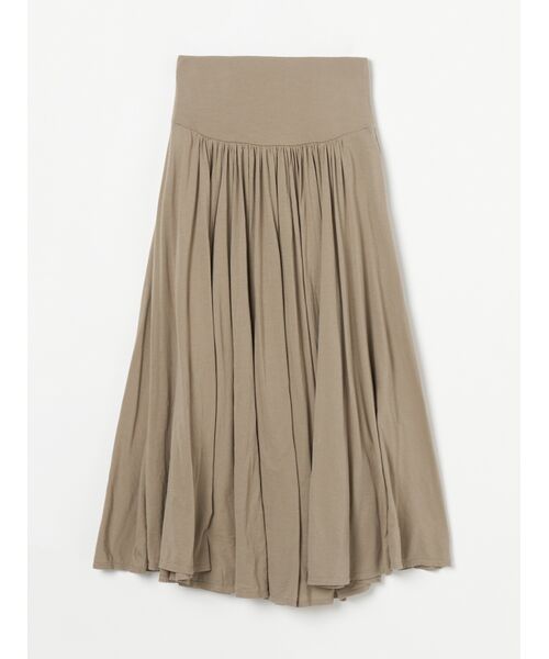 three dots / スリードッツ スカート | jersey colette long skirt(grey khaki)