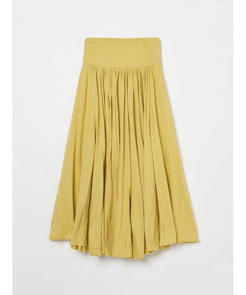 three dots / スリードッツ スカート | jersey colette long skirt(hay yellow)