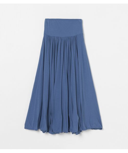 three dots / スリードッツ スカート | jersey colette long skirt(lake)