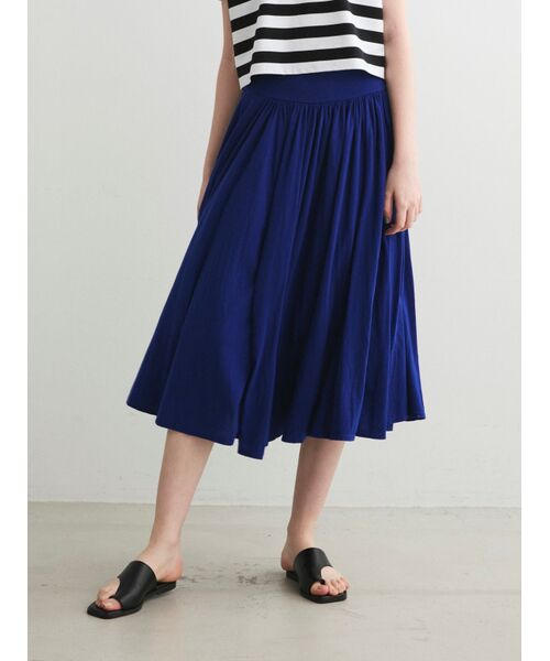 three dots / スリードッツ スカート | Jersey colette medium long skirt | 詳細6