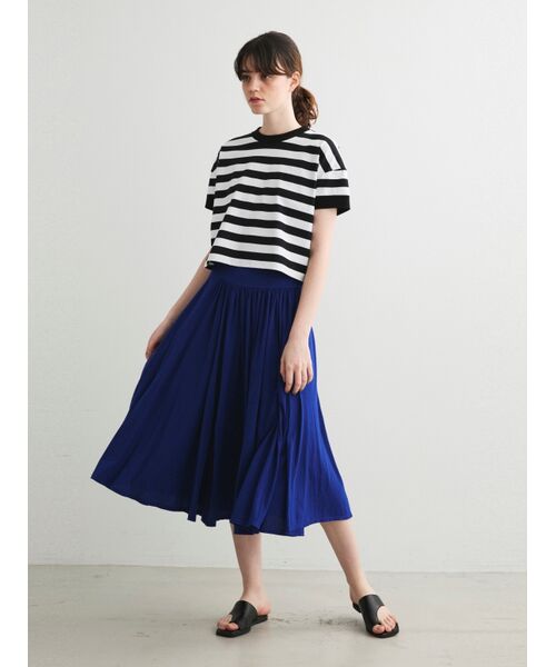 three dots / スリードッツ スカート | Jersey colette medium long skirt | 詳細7