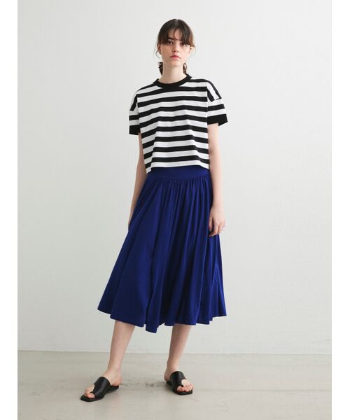 three dots / スリードッツ スカート | Jersey colette medium long skirt | 詳細8
