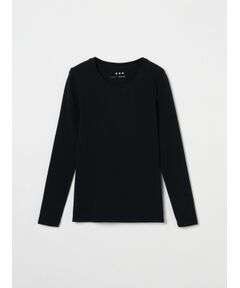 cotton knit l/s crew neck tee