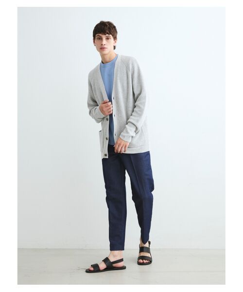 three dots / スリードッツ カーディガン・ボレロ | Men's 18G cotton nylon cardigan | 詳細6