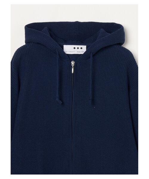 three dots / スリードッツ パーカー | Men's 18G cotton nylon zip hoody | 詳細2