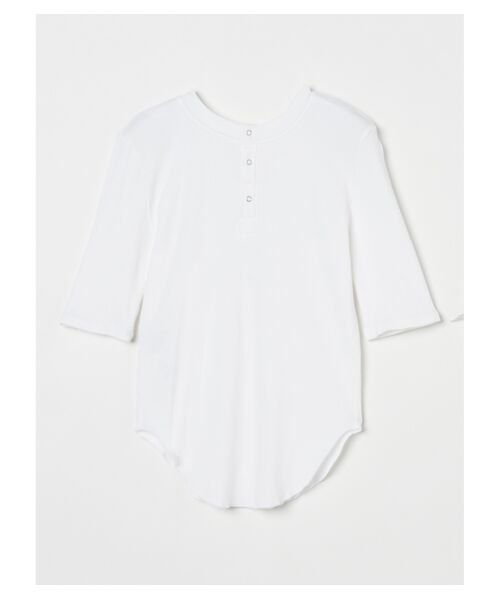 three dots / スリードッツ Tシャツ | Cotton rib narrow tee | 詳細1