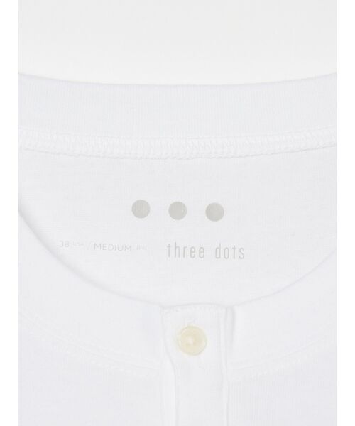 three dots / スリードッツ Tシャツ | Men's organic cottonknits henley | 詳細5