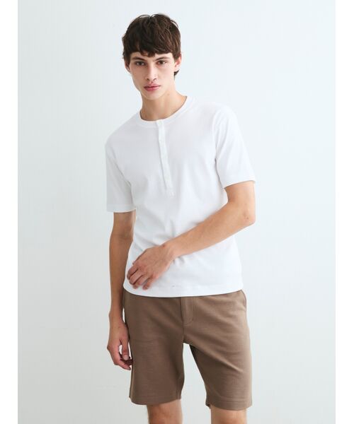 three dots / スリードッツ Tシャツ | Men's organic cottonknits henley | 詳細7