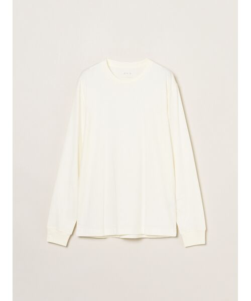 three dots / スリードッツ Tシャツ | Men's Sanded jersey crew neck（ivory）