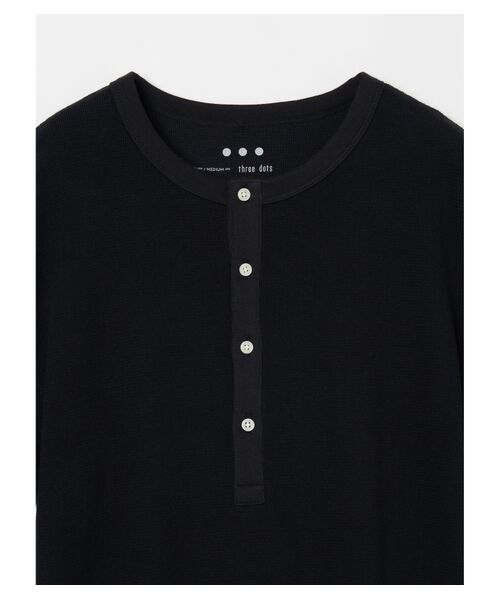 three dots / スリードッツ Tシャツ | Men's supima bare waffle henley | 詳細2