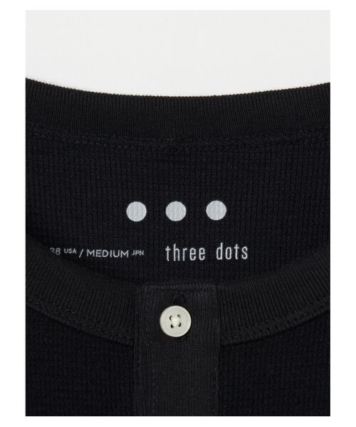 three dots / スリードッツ Tシャツ | Men's supima bare waffle henley | 詳細5