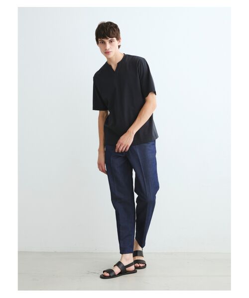 three dots / スリードッツ Tシャツ | Men's cotton silk s/s key neck | 詳細10