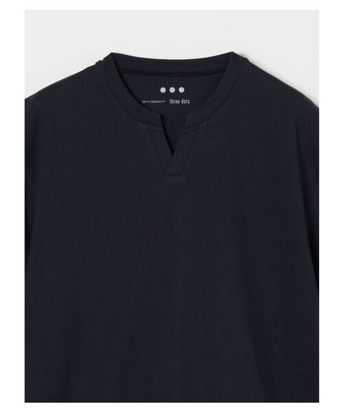 three dots / スリードッツ Tシャツ | Men's cotton silk s/s key neck | 詳細2