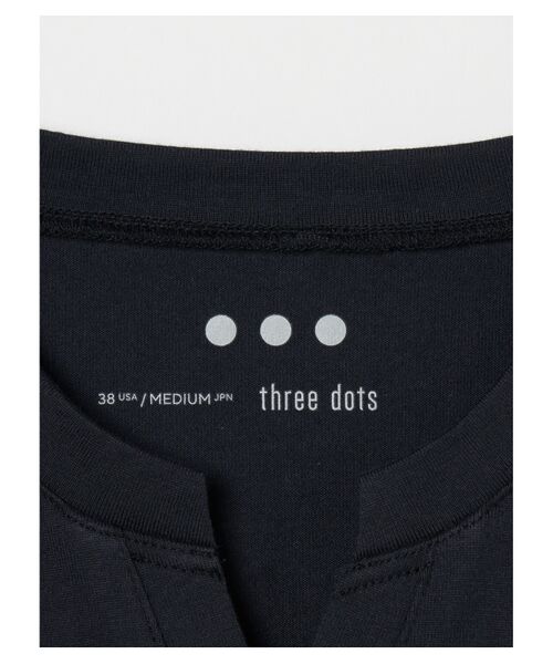 three dots / スリードッツ Tシャツ | Men's cotton silk s/s key neck | 詳細5