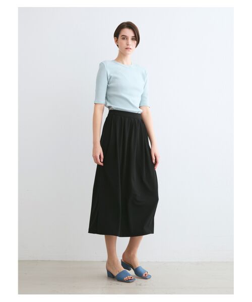 three dots / スリードッツ スカート | Stretch ponte cocoon skirt | 詳細7