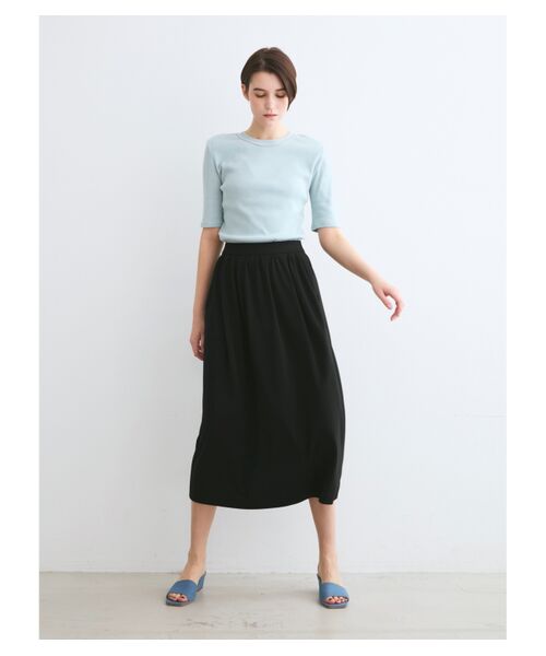 three dots / スリードッツ スカート | Stretch ponte cocoon skirt | 詳細8