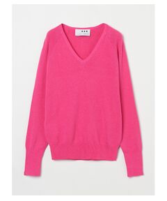 Cotton melange l/s v neck