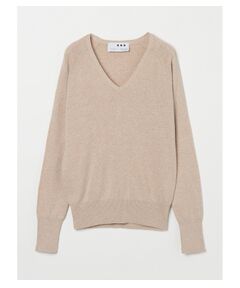 Cotton melange l/s v neck