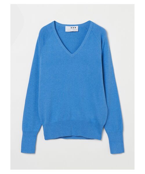 Cotton melange l/s v neck