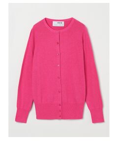 Cotton melange l/s crew cardigan