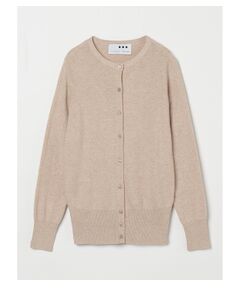 three dots / スリードッツ カーディガン・ボレロ | Cotton melange l/s crew cardigan