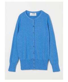 Cotton melange l/s crew cardigan