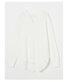 Melange waffle loose pull over