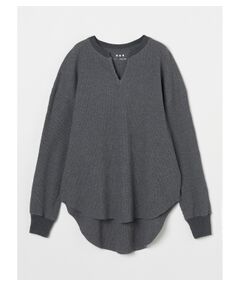 Melange waffle loose pull over