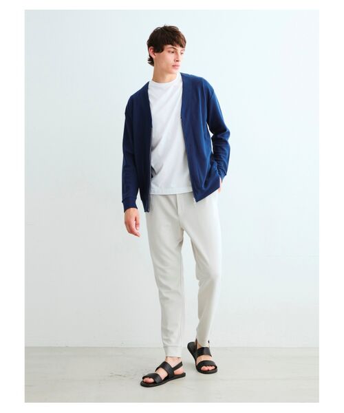 three dots / スリードッツ カーディガン・ボレロ | Men's compact pile zip cardigan | 詳細10