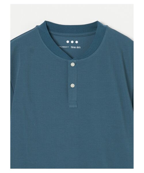 three dots / スリードッツ Tシャツ | Men's high gauge stretch henley | 詳細2