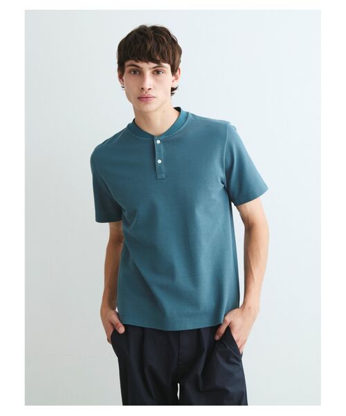 three dots / スリードッツ Tシャツ | Men's high gauge stretch henley | 詳細6