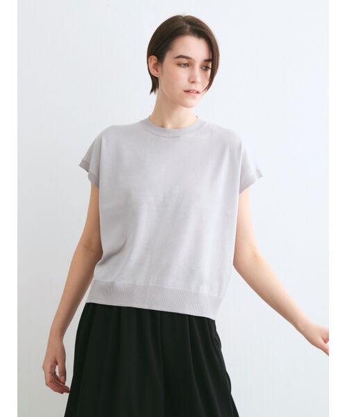 three dots / スリードッツ Tシャツ | Washable cotton silk s/s top | 詳細7