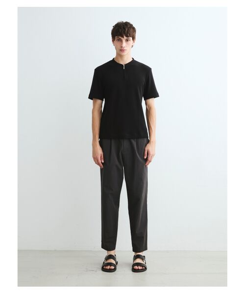 three dots / スリードッツ Tシャツ | Men's souffle cotton half zip | 詳細10