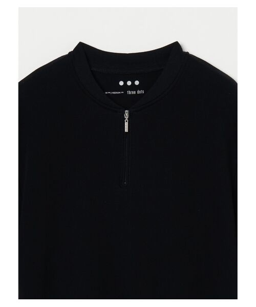 three dots / スリードッツ Tシャツ | Men's souffle cotton half zip | 詳細2