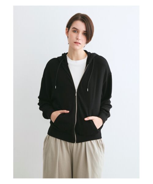 three dots / スリードッツ パーカー | Souffle cotton zipup hoody | 詳細6