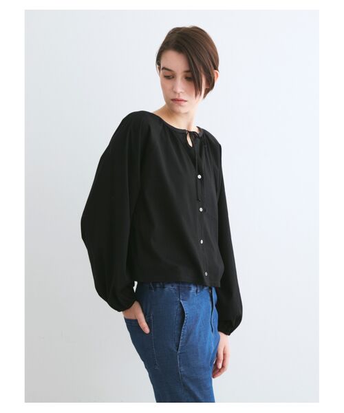 three dots / スリードッツ カーディガン・ボレロ | Deco t-shirt 2way gather cardigan | 詳細9