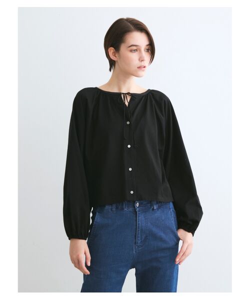 three dots / スリードッツ カーディガン・ボレロ | Deco t-shirt 2way gather cardigan | 詳細10