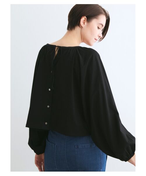 three dots / スリードッツ カーディガン・ボレロ | Deco t-shirt 2way gather cardigan | 詳細7