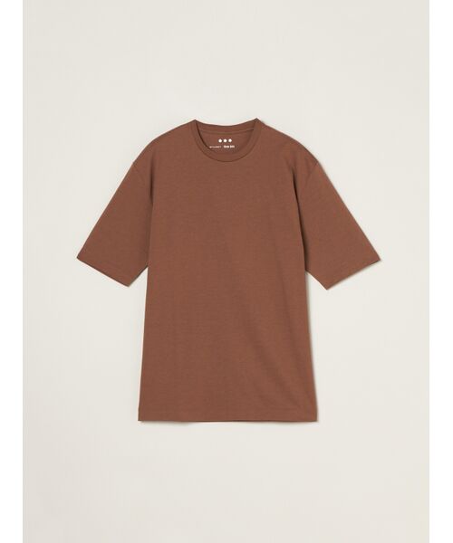 three dots / スリードッツ Tシャツ | Men's powdery cotton s/s crew T(chestnut)