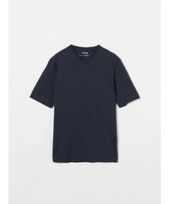 three dots / スリードッツ Tシャツ | Men's powdery cotton s/s v neck T
