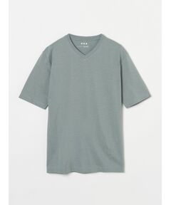 three dots / スリードッツ Tシャツ | Men's powdery cotton s/s v neck T