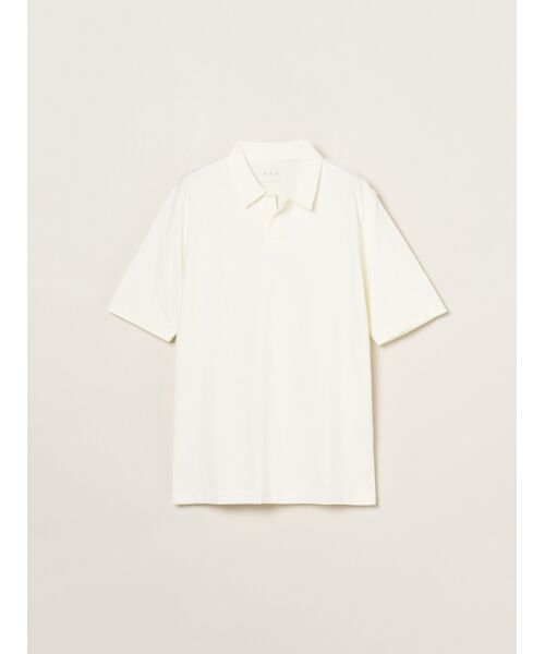three dots / スリードッツ ポロシャツ | Men's powderycotton skipper polo(ivory)
