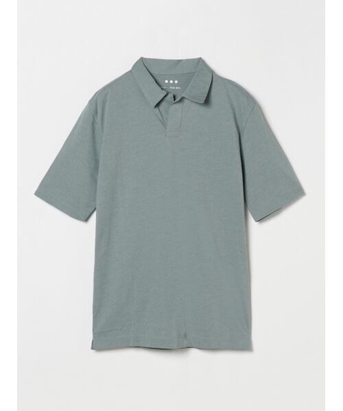 three dots / スリードッツ ポロシャツ | Men's powdery cotton skipper polo(lt green)