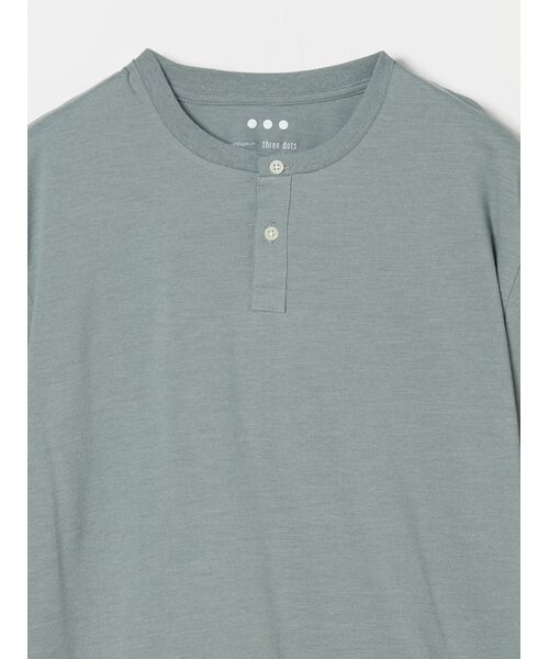 three dots / スリードッツ Tシャツ | Men's powdery cotton s/s henley | 詳細2