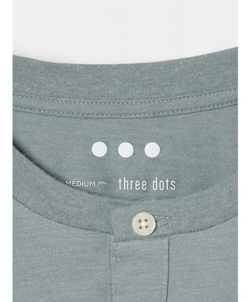 three dots / スリードッツ Tシャツ | Men's powdery cotton s/s henley | 詳細5