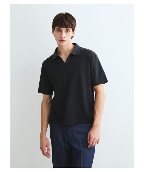 three dots / スリードッツ ポロシャツ | Men's crepe weave skipper polo | 詳細6